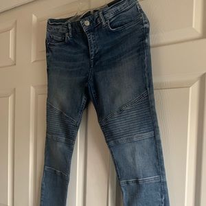 All Saints Washed Biker Cropped Skinny Jean